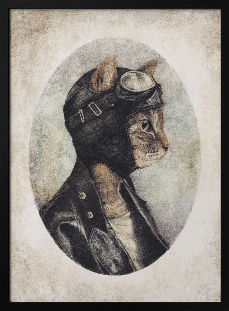 Stilvolle Katze in Lederjacke | Poster