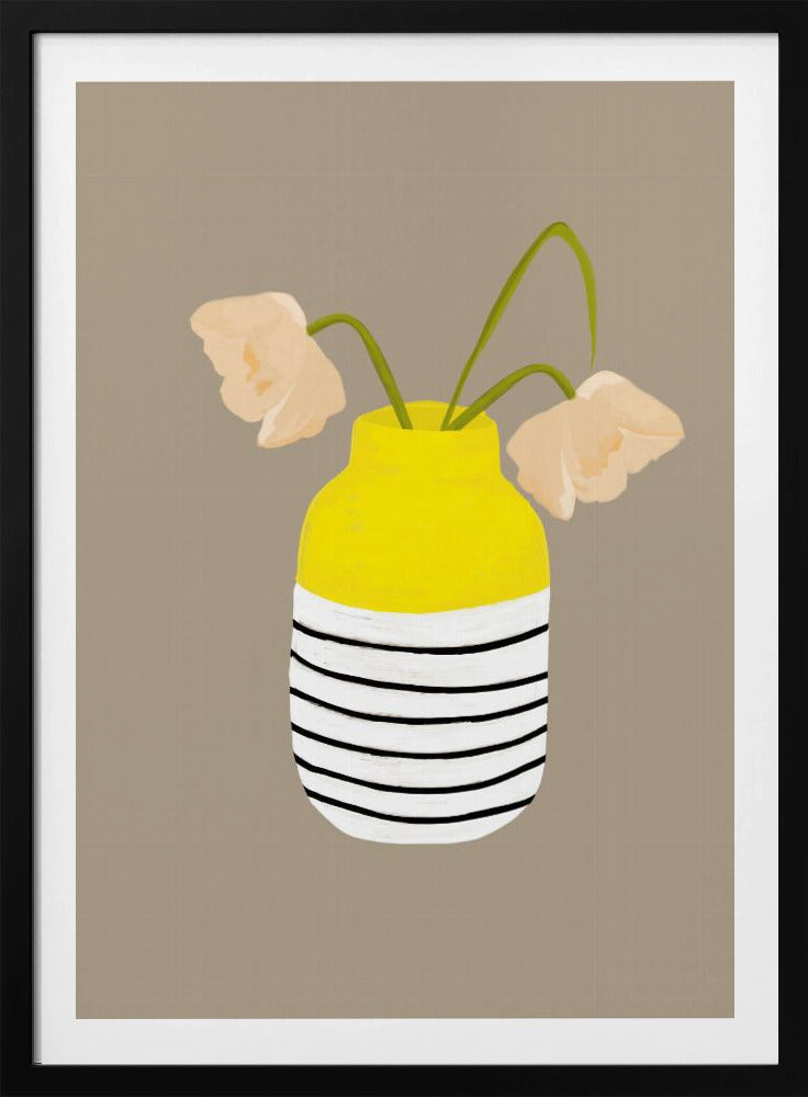 Gestreifte Vase Blüten | Poster