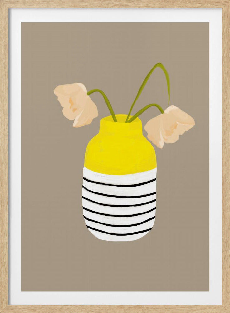 Gestreifte Vase Blüten | Poster