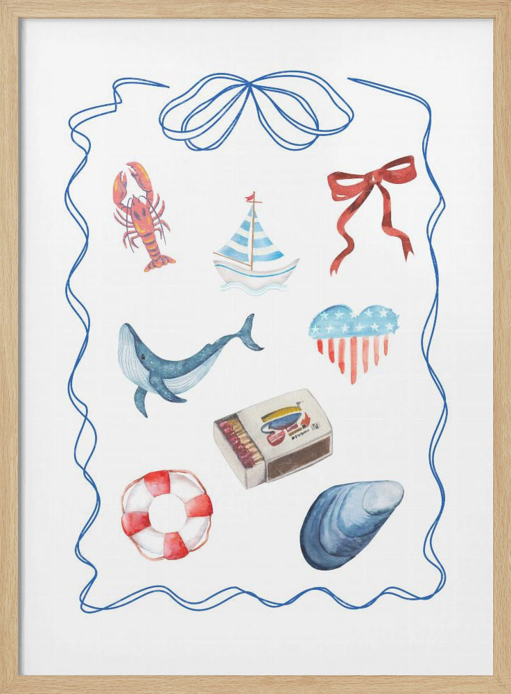 Maritimes Aquarell-Kunstwerk | Poster