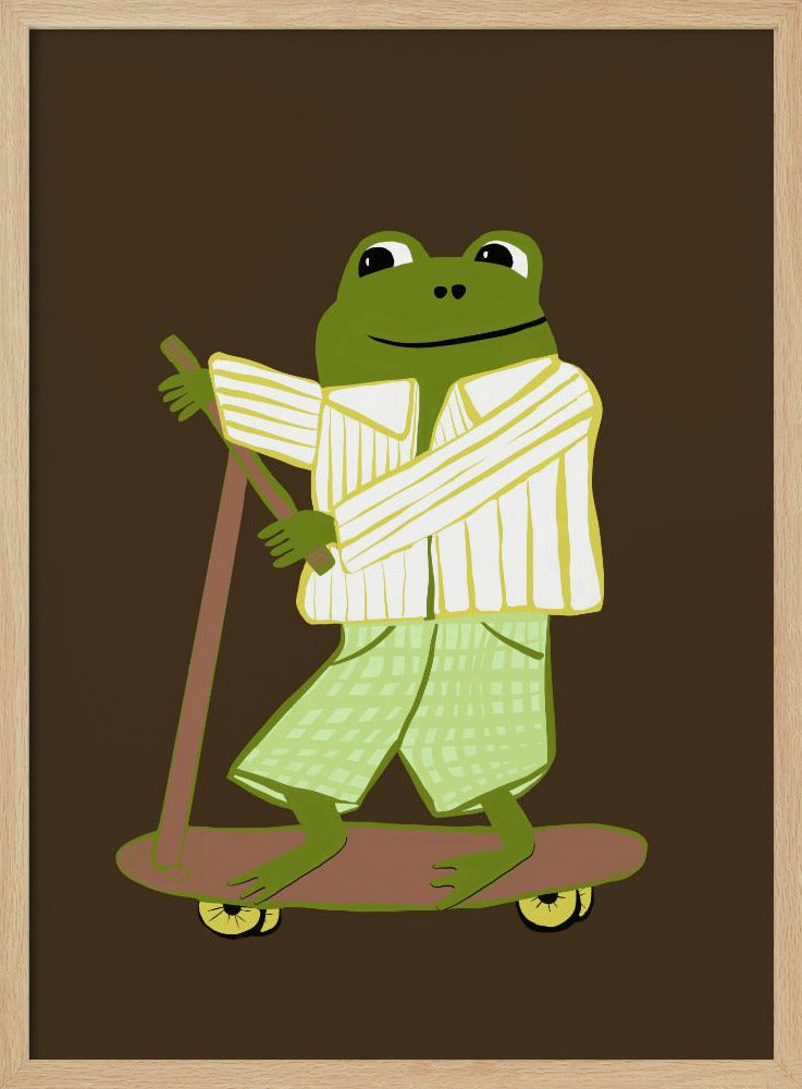 Frosch auf Roller | Poster