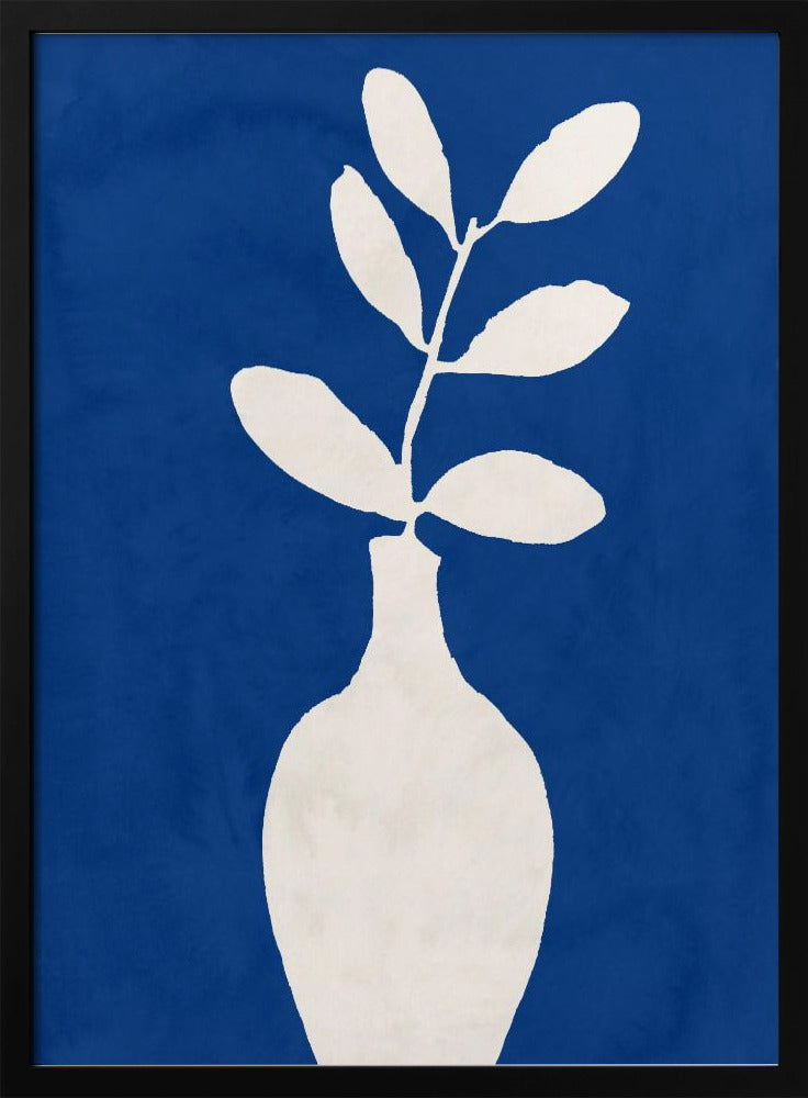 Weiße Vase und Blätter | Poster