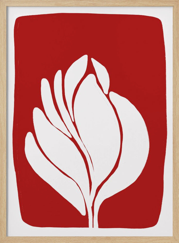 Weiße Blütensilhouette | Poster