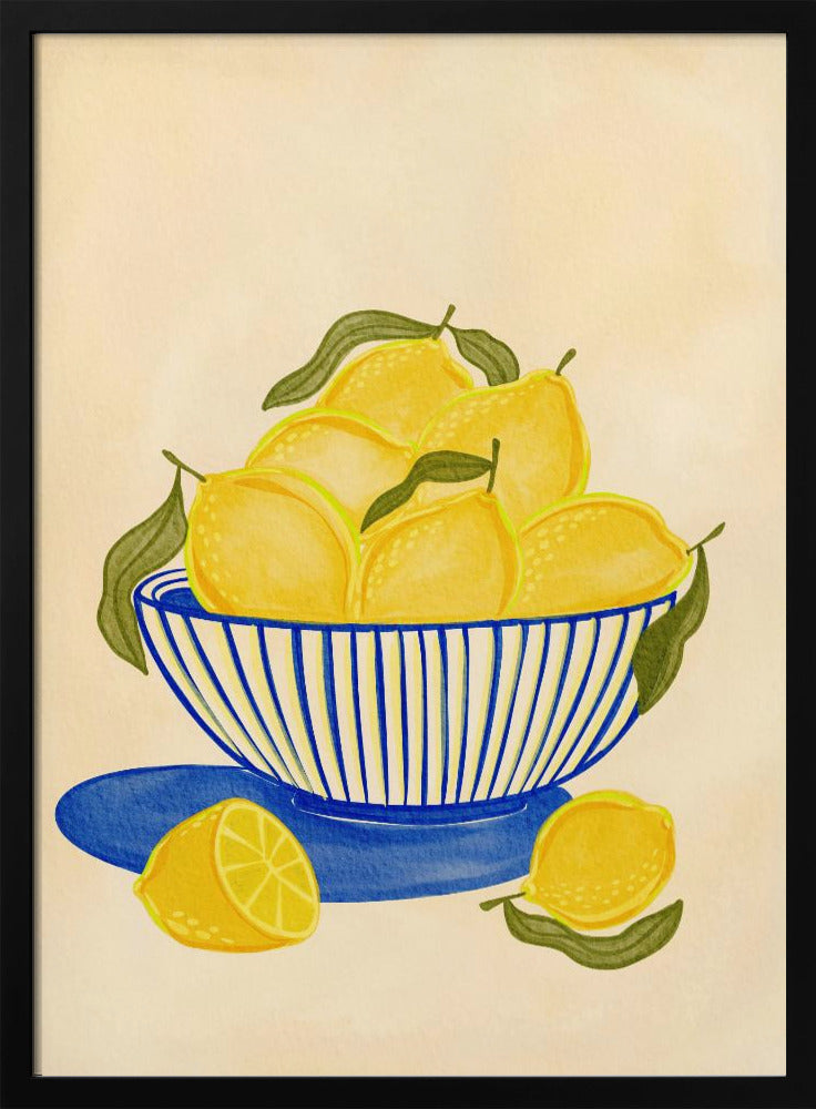 Schale mit leuchtend gelben Zitronen | Poster
