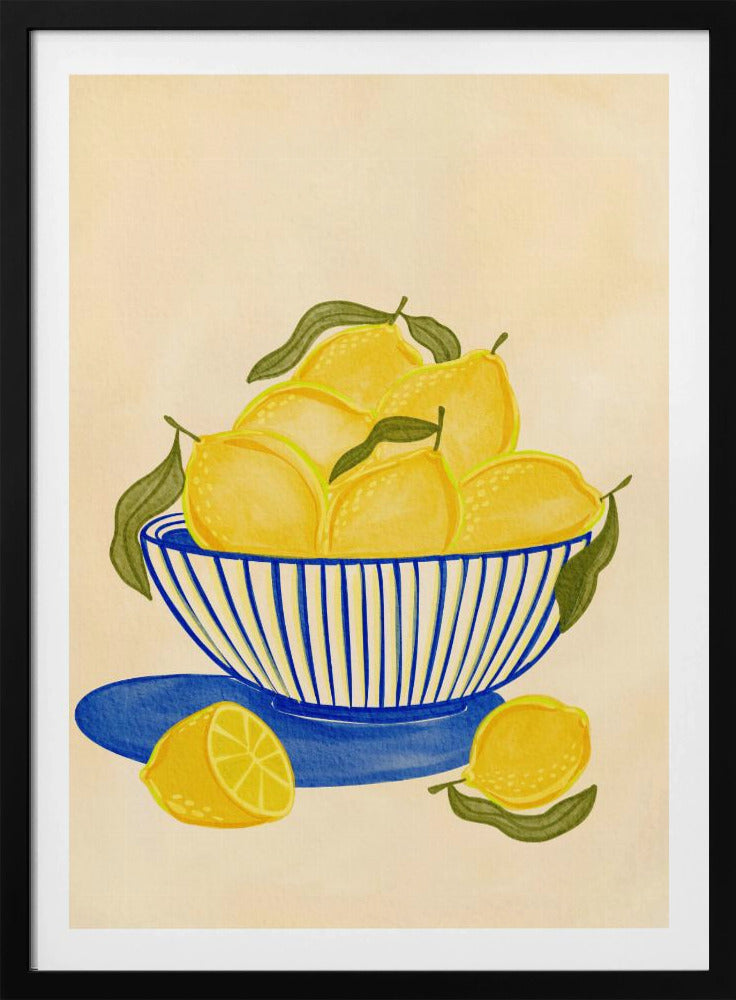 Schale mit leuchtend gelben Zitronen | Poster