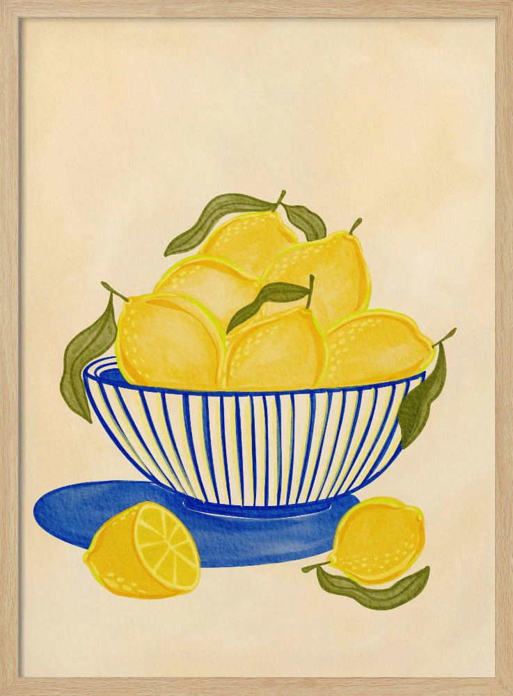 Schale mit leuchtend gelben Zitronen | Poster