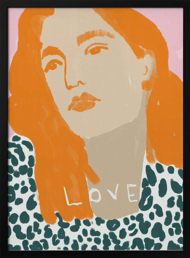 Porträt einer Frau mit orangefarbenem Haar | Poster