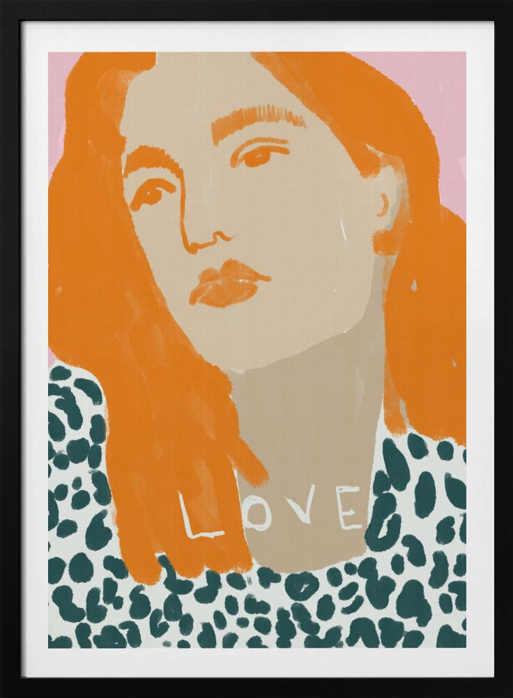 Porträt einer Frau mit orangefarbenem Haar | Poster