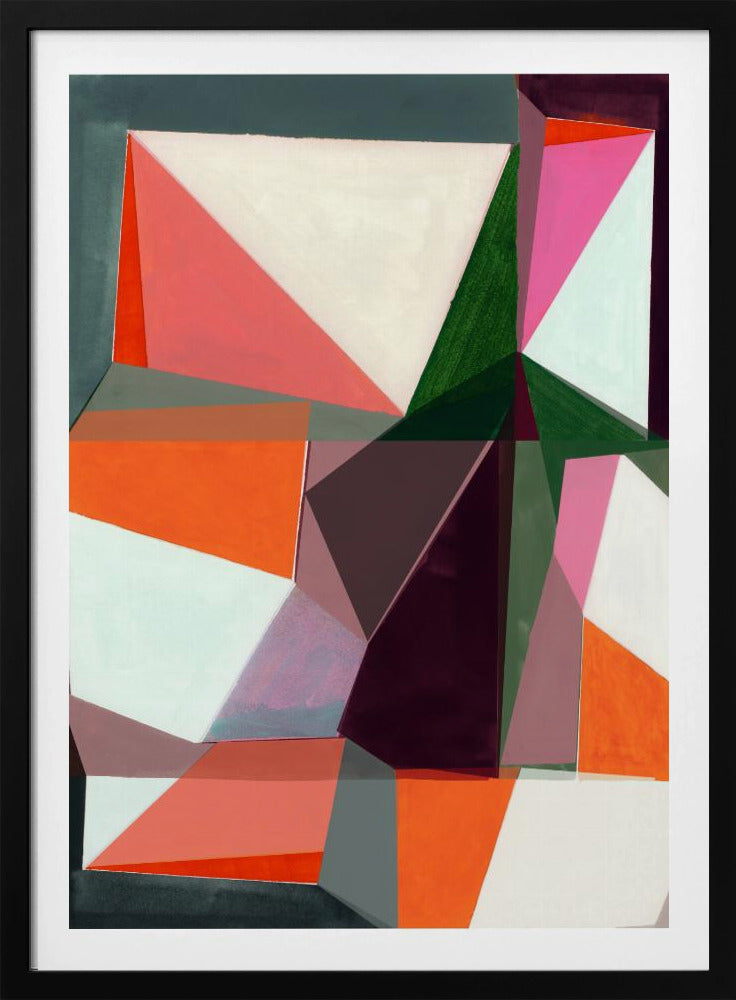 Geometrisches Abstrakt in leuchtenden Farbtönen | Poster