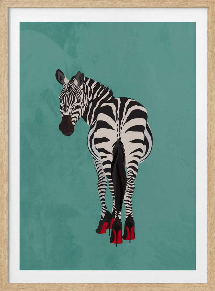 Zebra in High Heels blaugrün | Poster