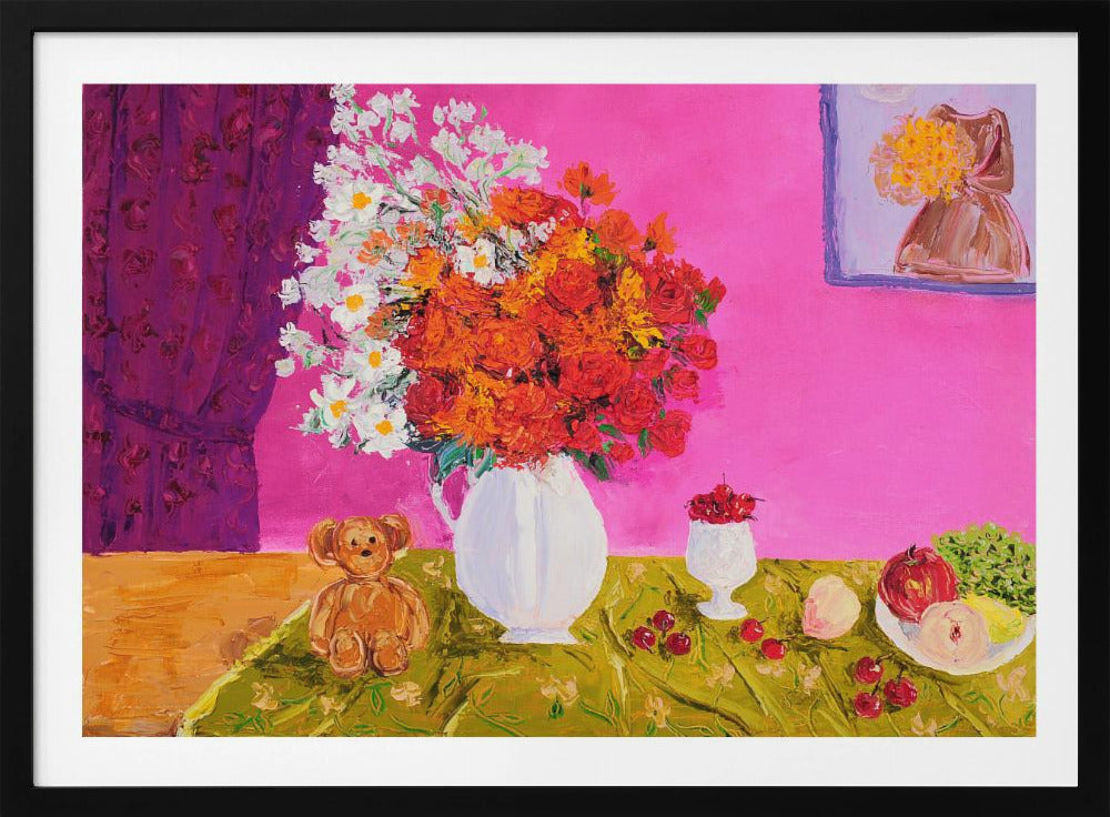 Vase mit leuchtenden Blumen | Poster