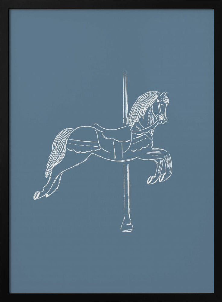 Zirkuspferd Vintage Blau | Poster