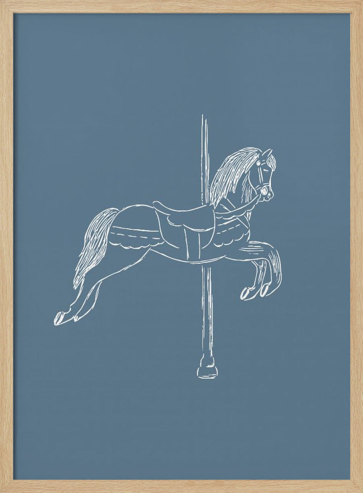 Zirkuspferd Vintage Blau | Poster