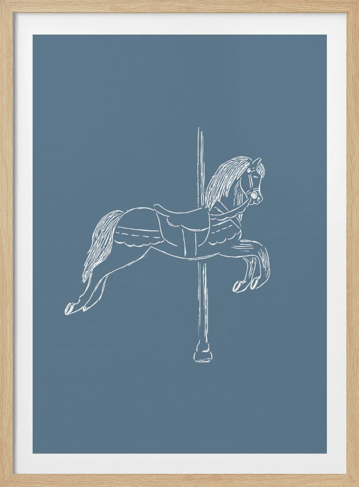 Zirkuspferd Vintage Blau | Poster
