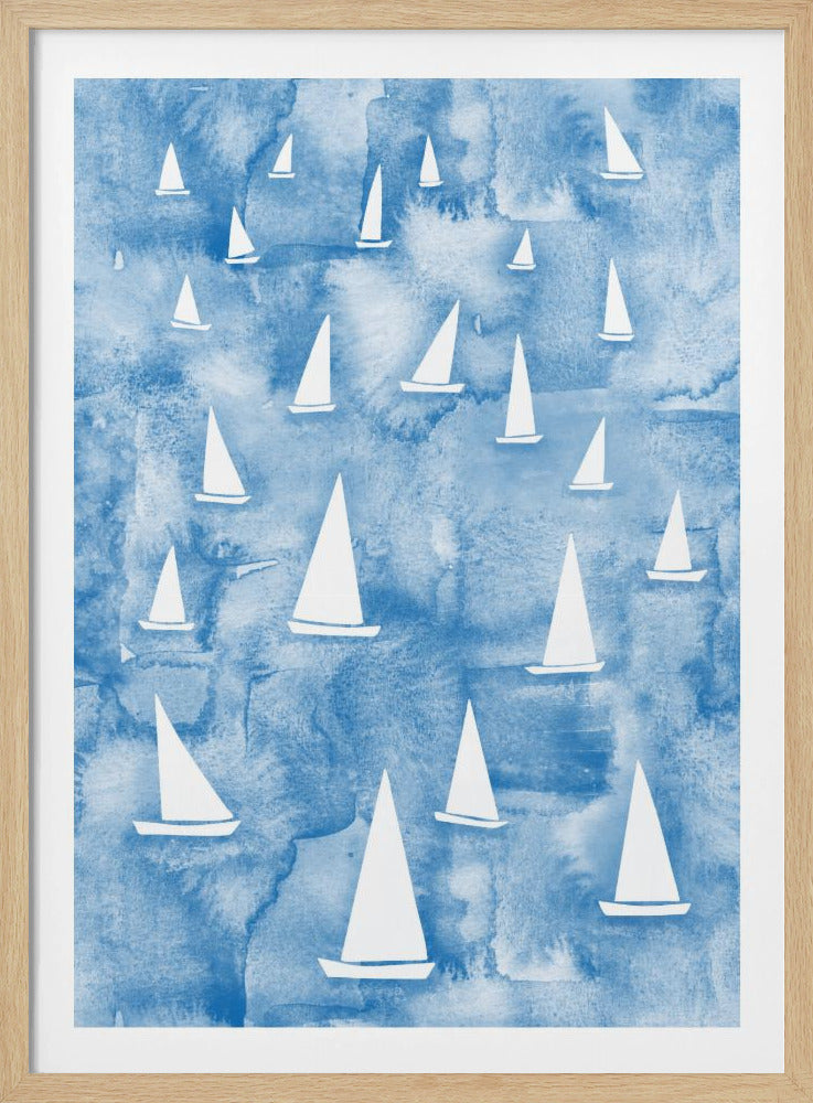 Weiße Segelboote | Poster