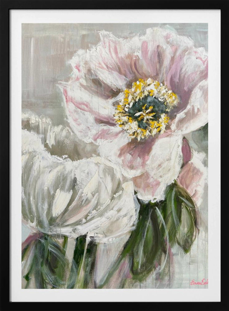 Zarte weiße und rosa Blumen | Poster