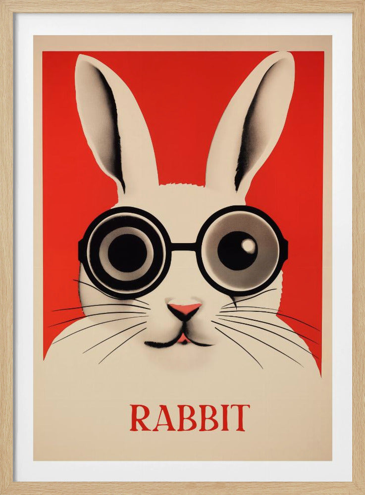 Kaninchen mit übergroßer Brille | Poster
