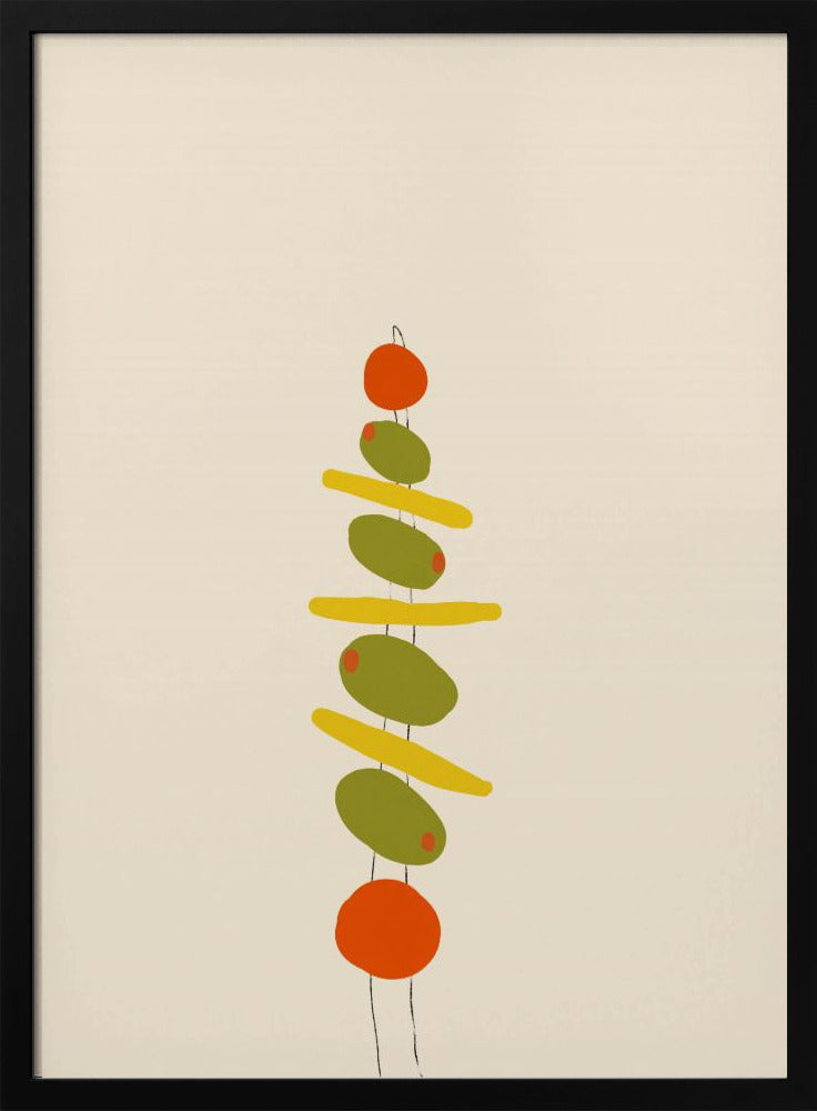 Ein Spieß mit Oliven und Tomaten | Poster