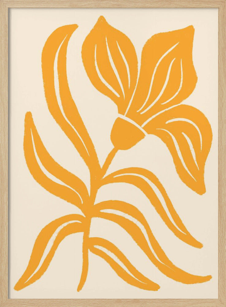 Abstrakte gelbe stilisierte Tulpe | Poster