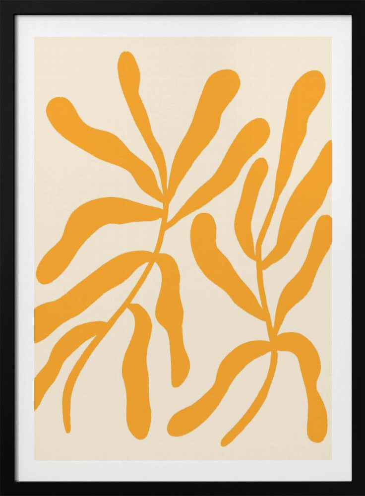 Gelbe Blattsilhouetten | Poster