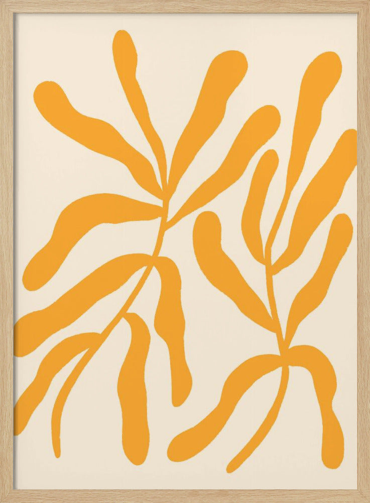 Gelbe Blattsilhouetten | Poster