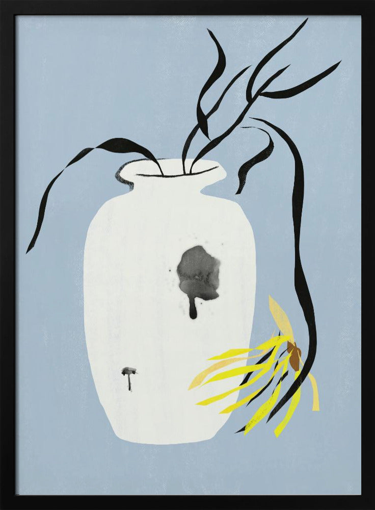 Vase und verwelkte Blüte | Poster