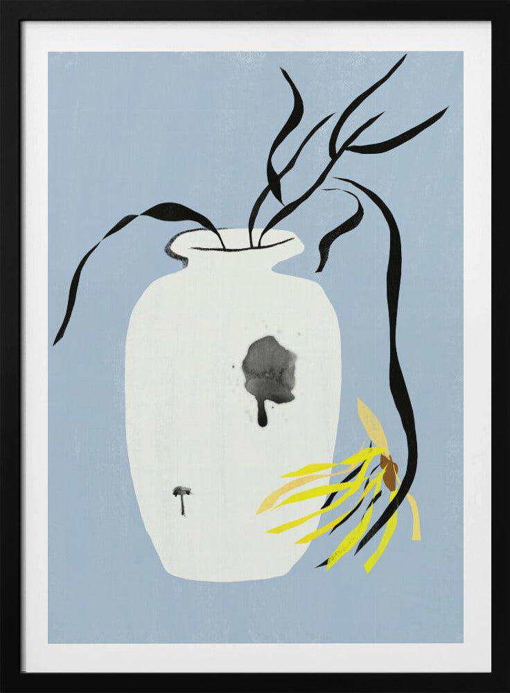 Vase und verwelkte Blüte | Poster