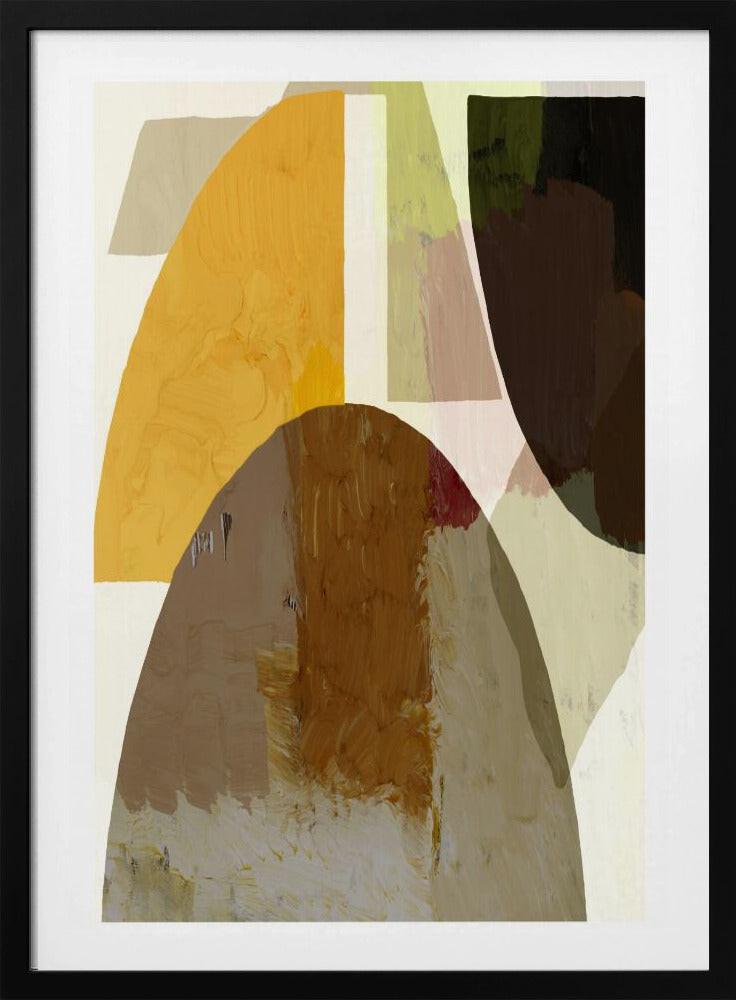 Kräftige geometrische Formen in Erdtönen | Poster