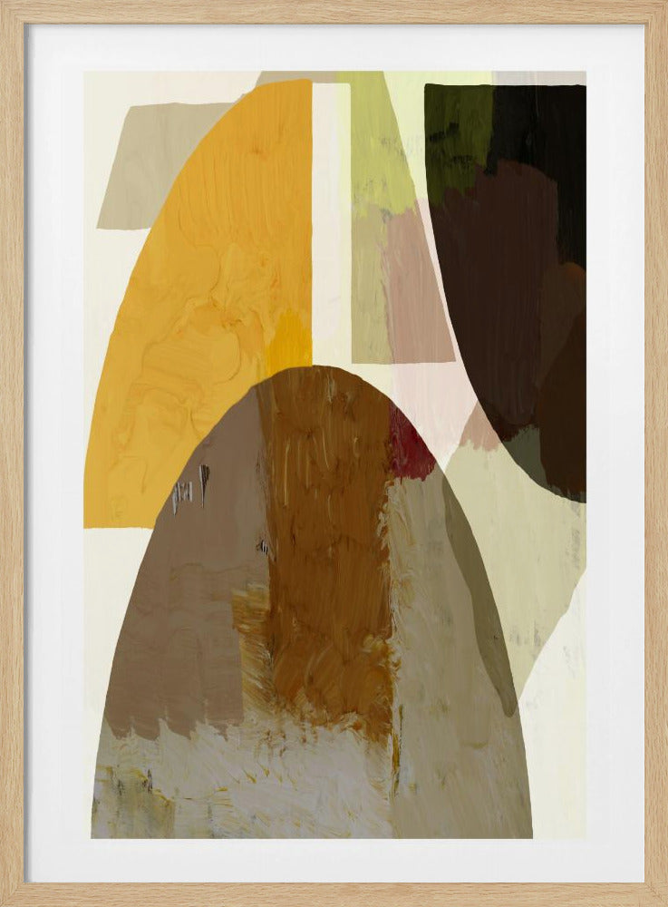 Kräftige geometrische Formen in Erdtönen | Poster