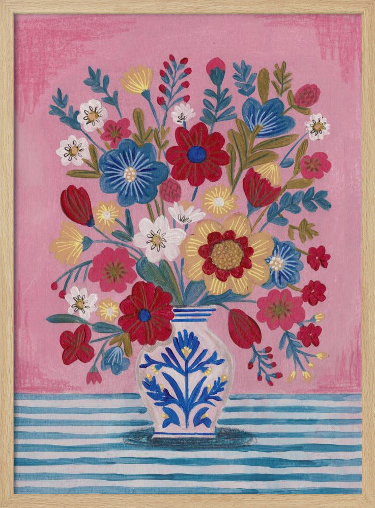 Vase mit üppigem Blumenstillleben | Poster