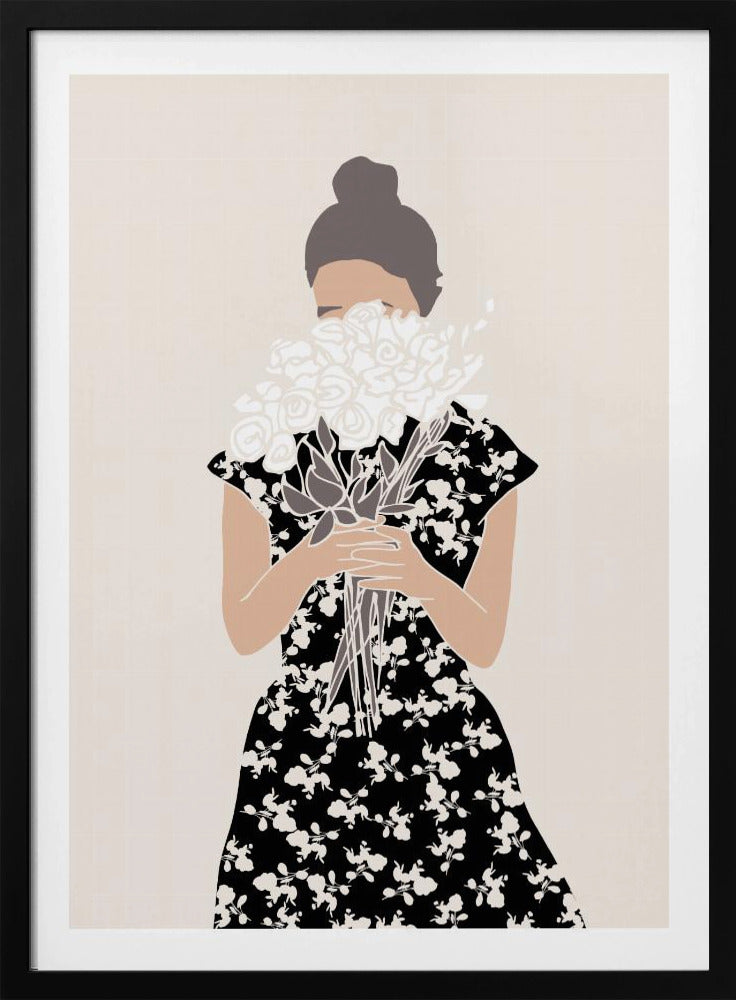 Mädchen mit Blumenstrauß | Poster