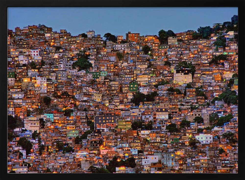 Einbruch der Dunkelheit in der Favela da Rocinha | Poster