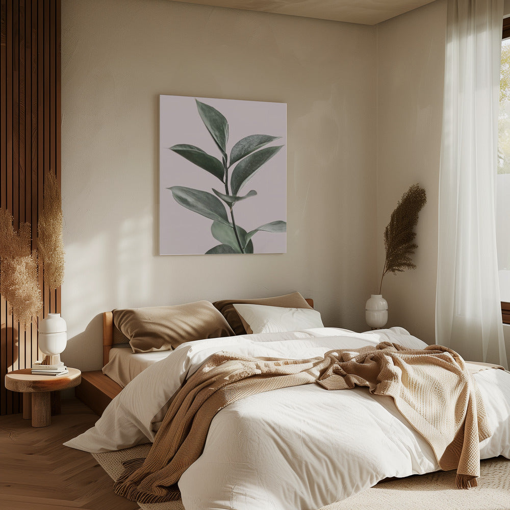Laub auf Rosa | Leinwand