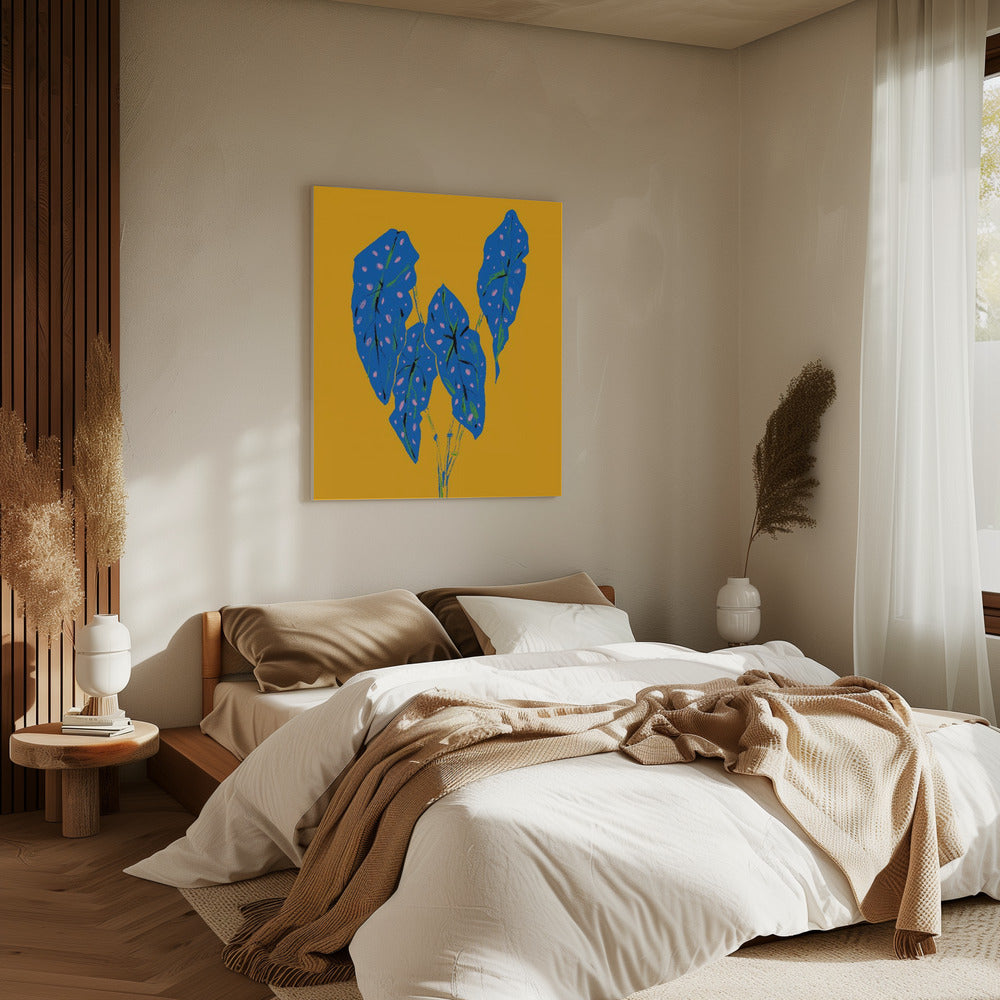 Begonia Maculata Blau und Gelb | Leinwand