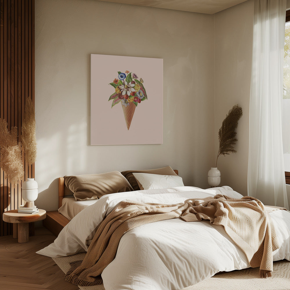 Botanisches rosa Eis | Leinwand