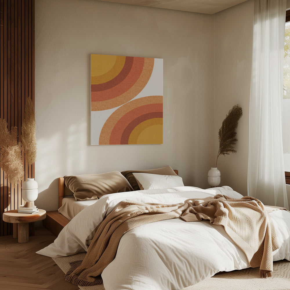 Retro Sunburst Wellen | Leinwand