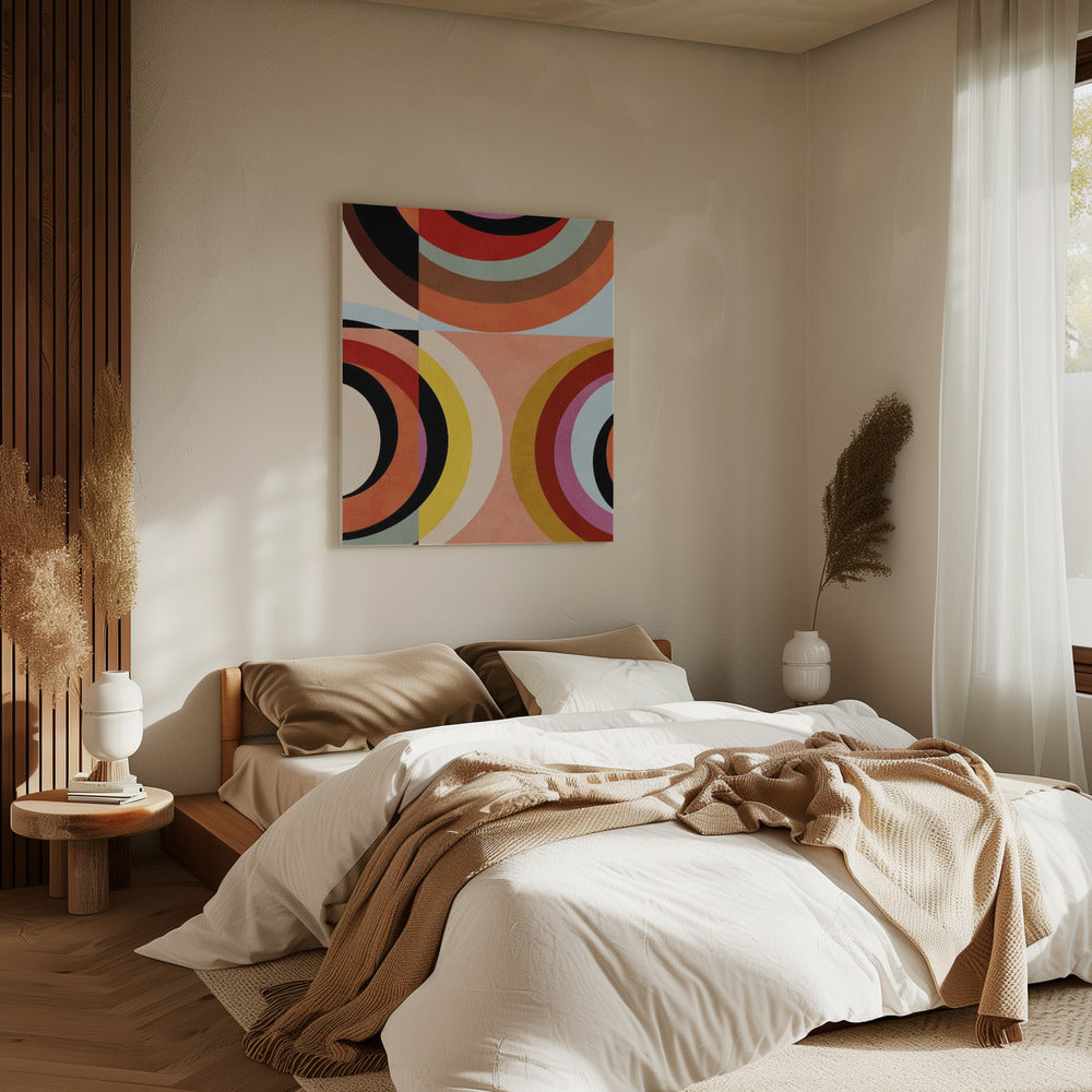 Warme Farben Bauhaus Geometrie3 | Leinwand