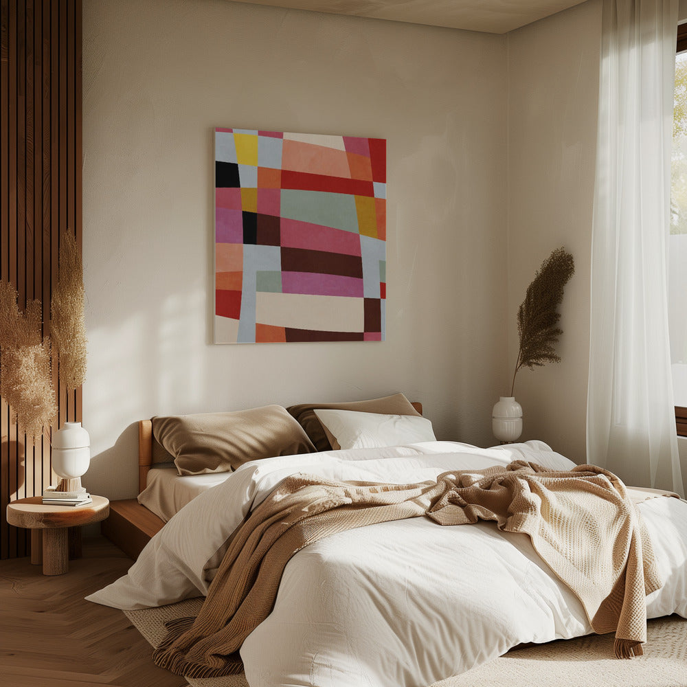 Warme Farben Bauhaus Geometrie4 | Leinwand