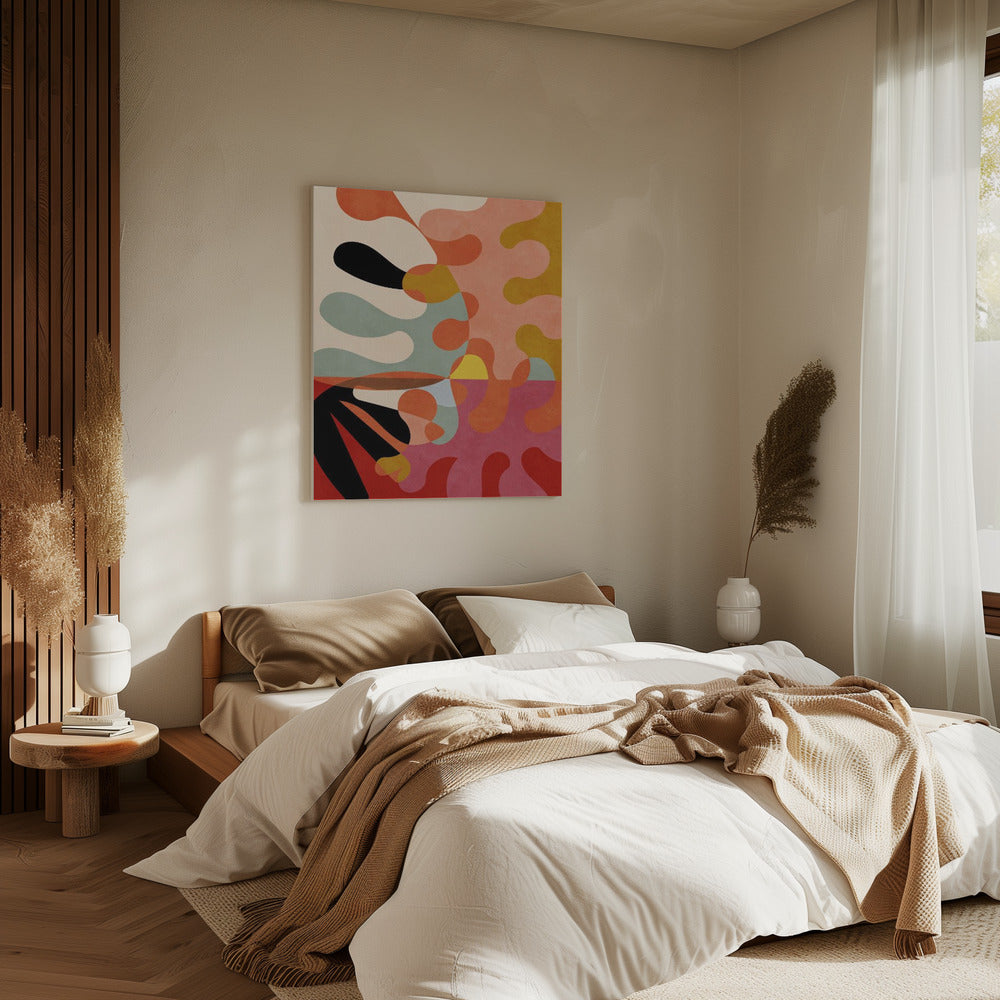 Warme Farben Bauhaus Geometrie5 | Leinwand