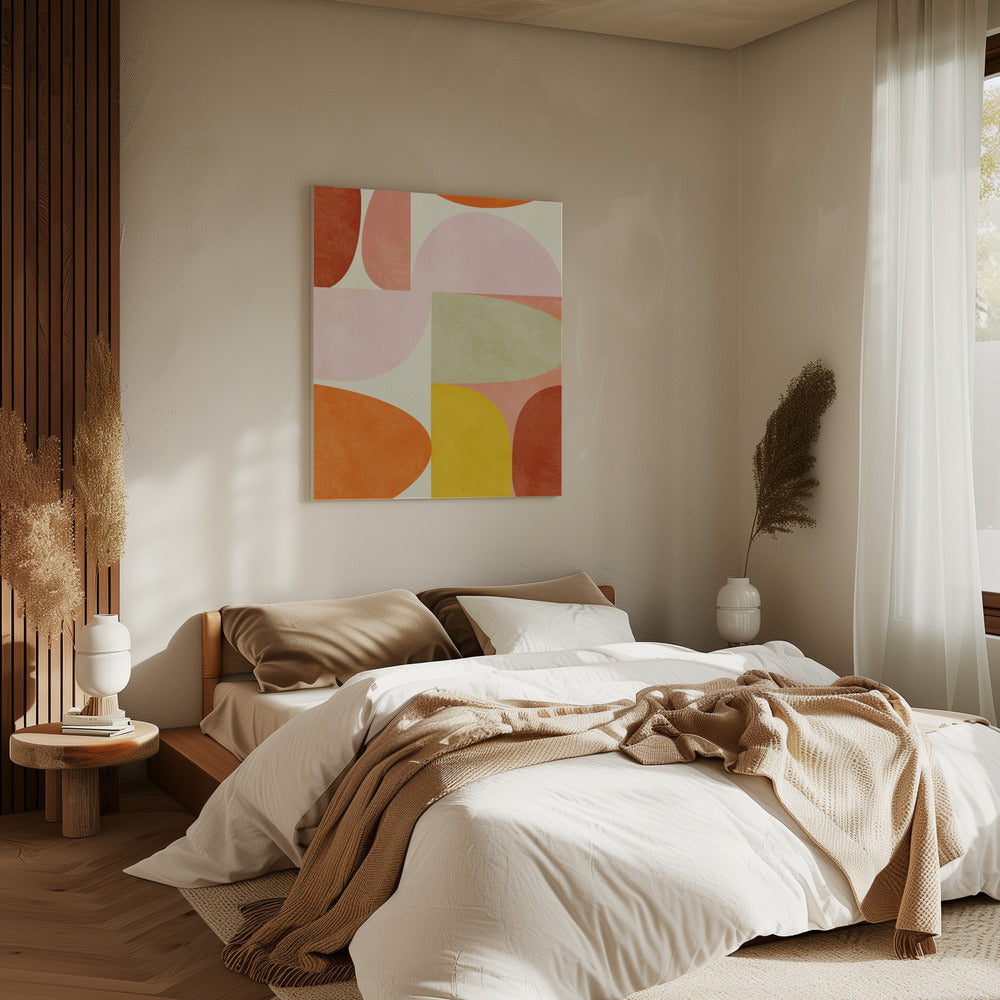 Warme Pastellgeometrie | Leinwand