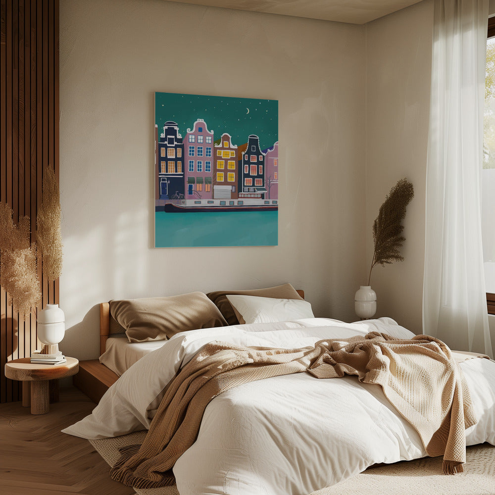 Amsterdam bei Nacht | Leinwand