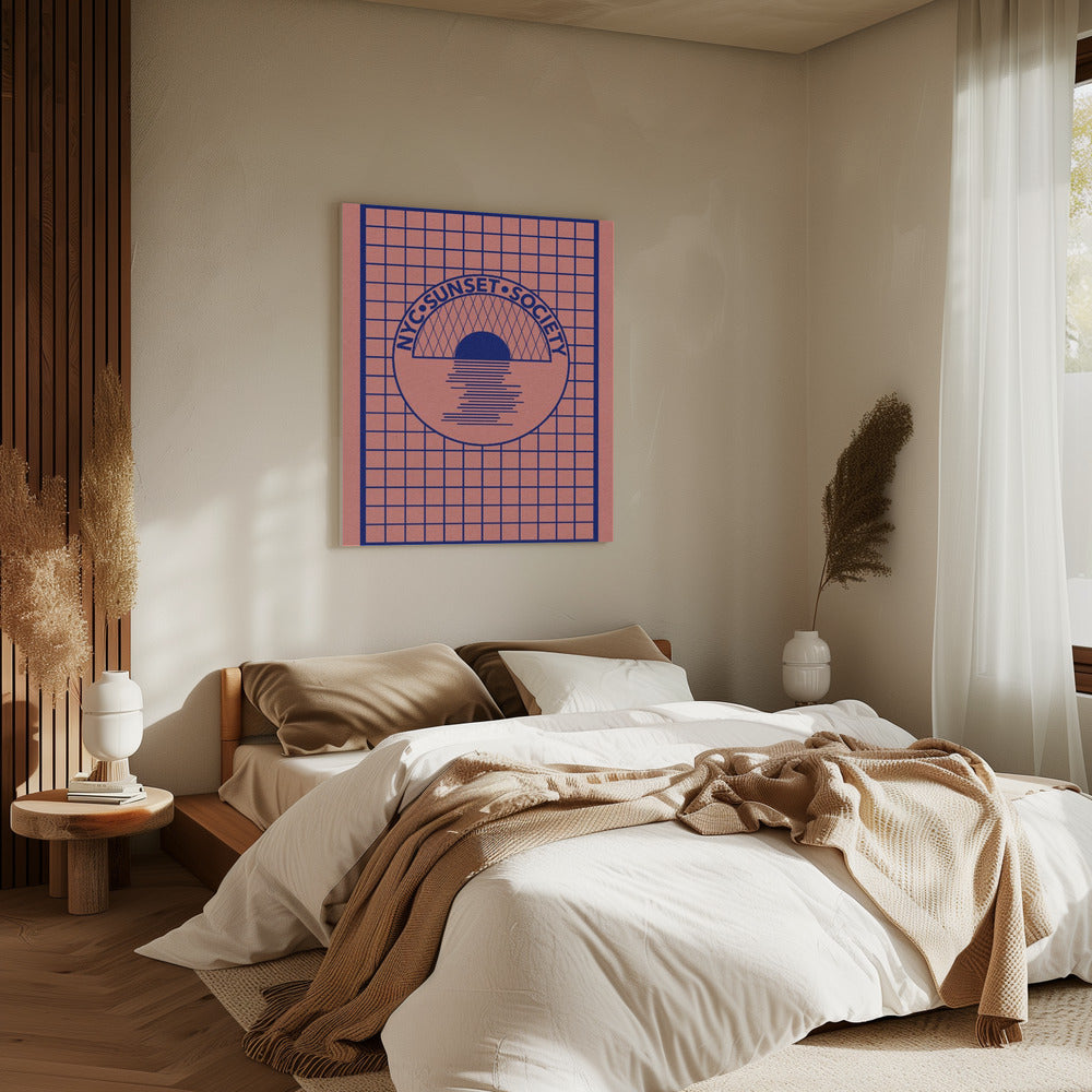 Nyc Sunset Society Blau | Leinwand