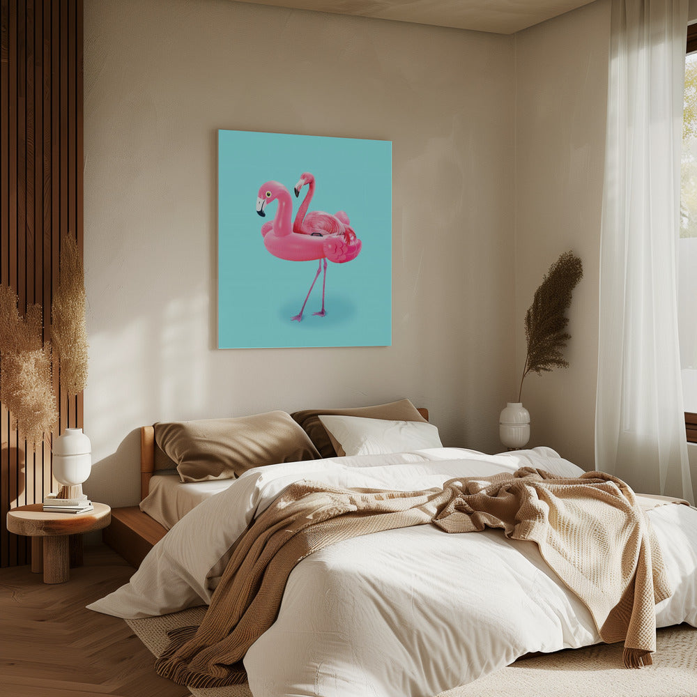 Flamingo im Resort | Leinwand