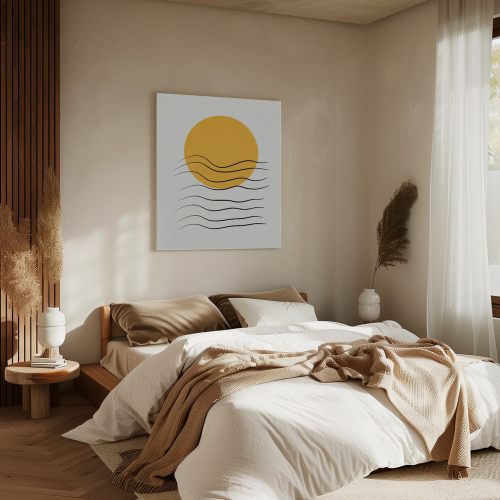 Goldene Welle Sonnenuntergang | Leinwand