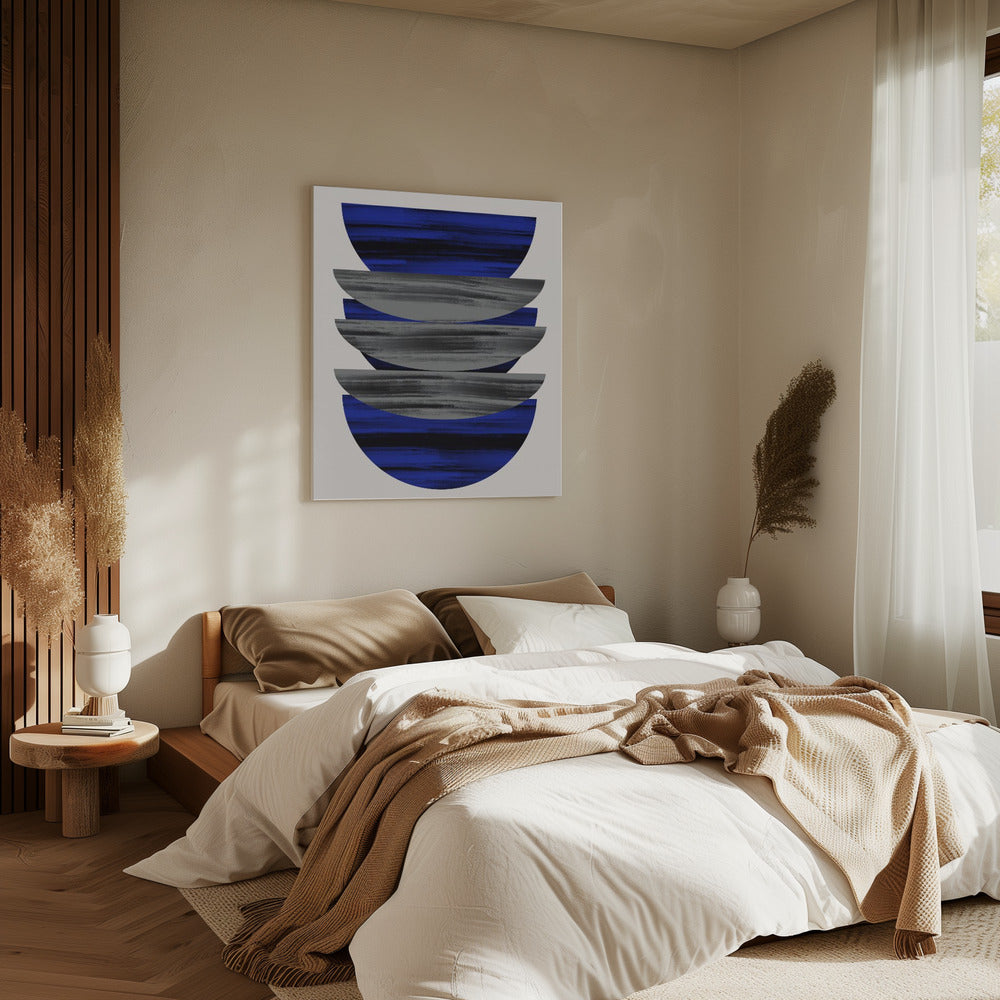 Skandinavisch in Blau und Schwarz | Leinwand