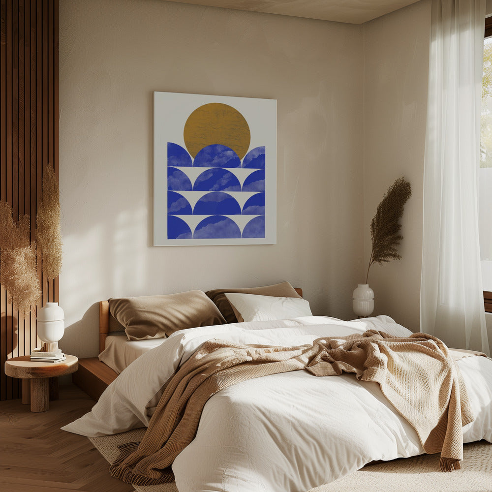 Geometrische Sonnenuntergangskomposition | Leinwand