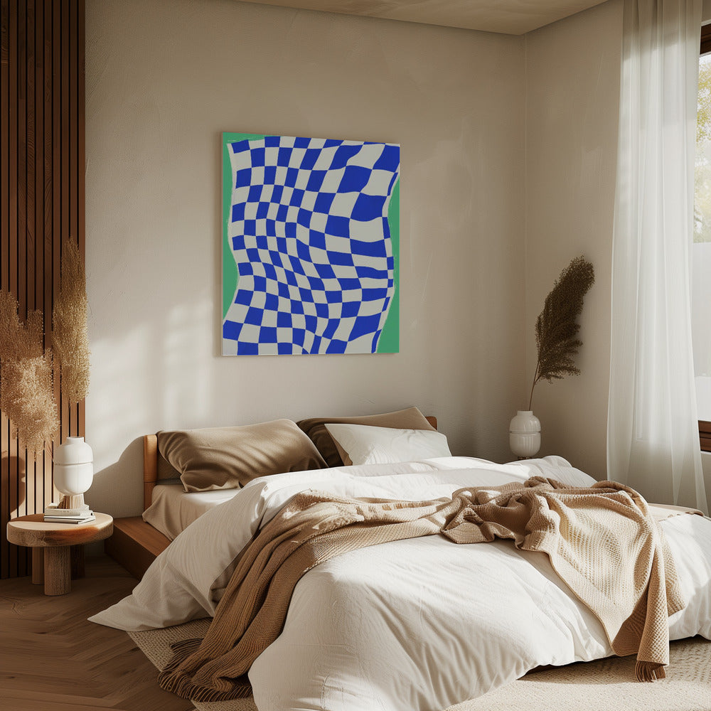 Blue Checker Pattern | Canvas