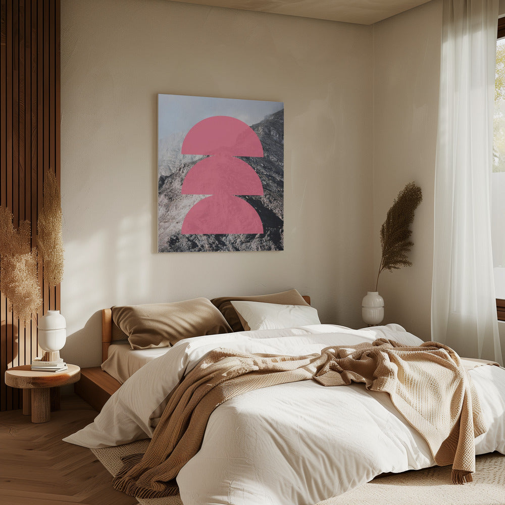Rosa Horizontschichten | Leinwand