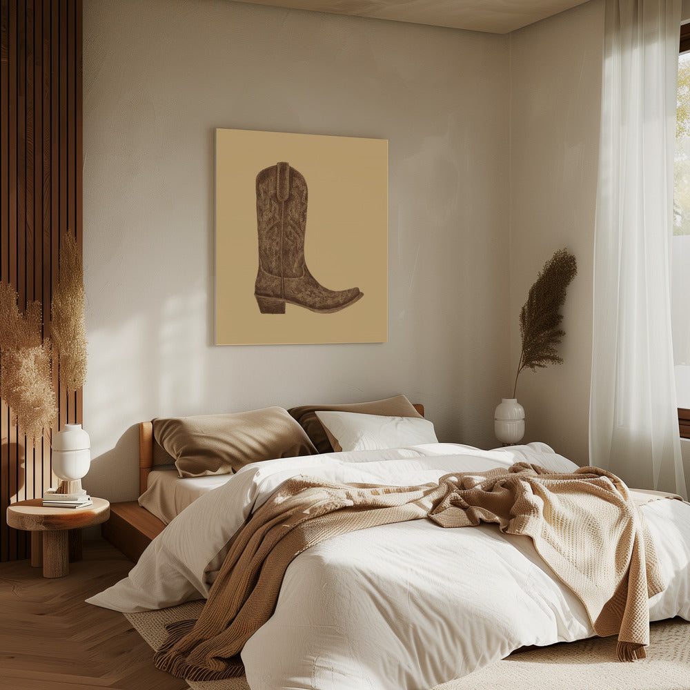 Brown Cowgirl Boot | Canvas