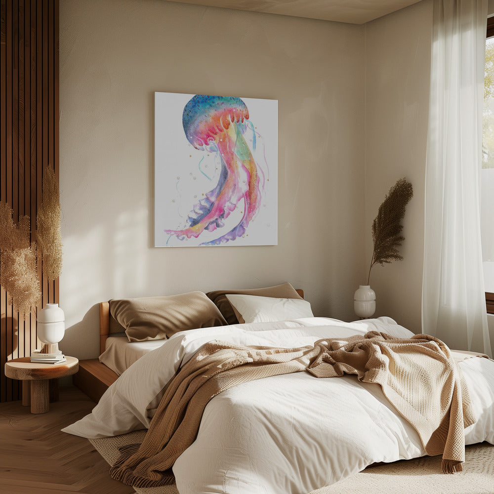 Quallen mit Regenbogenfarben | Leinwand